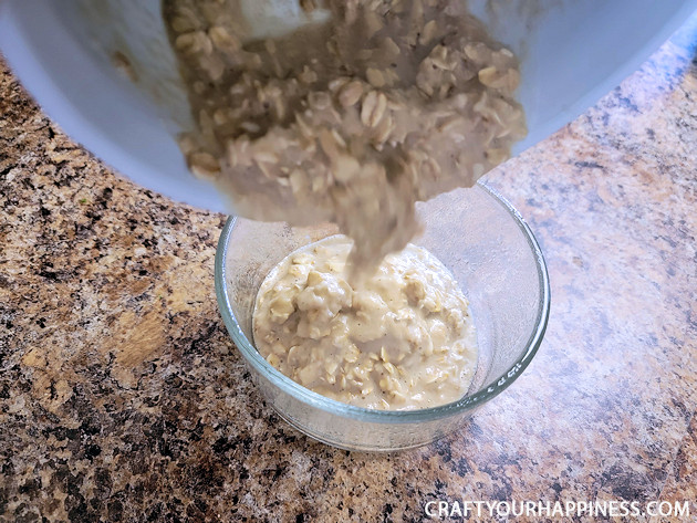 You can make this moist quick microwave baked oatmeal for a healthy breakfast or even a snack! Works in the oven too!