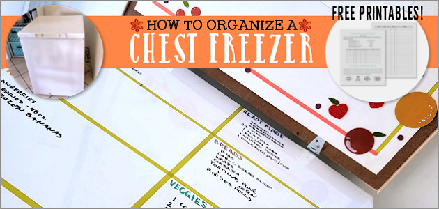 We figured out a fun simple and inexpensive way to organize a chest freezer! Plus, there are FREE inventory sheets to download!