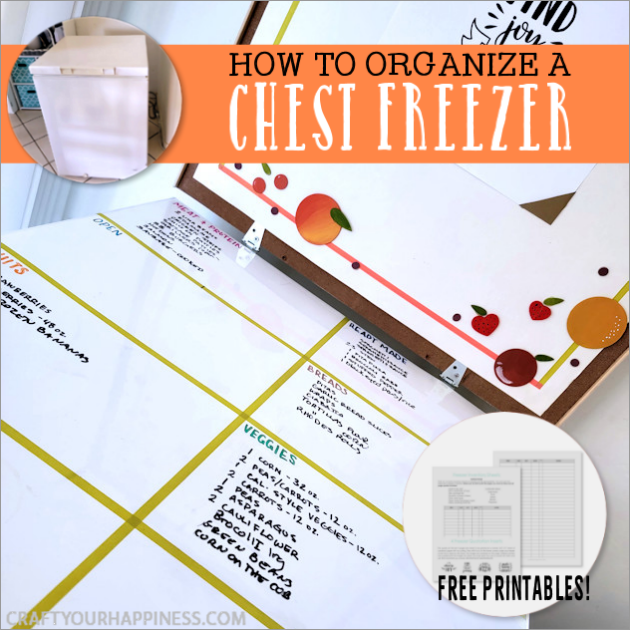 We figured out a fun simple and inexpensive way to organize a chest freezer! Plus, there are FREE inventory sheets to download!