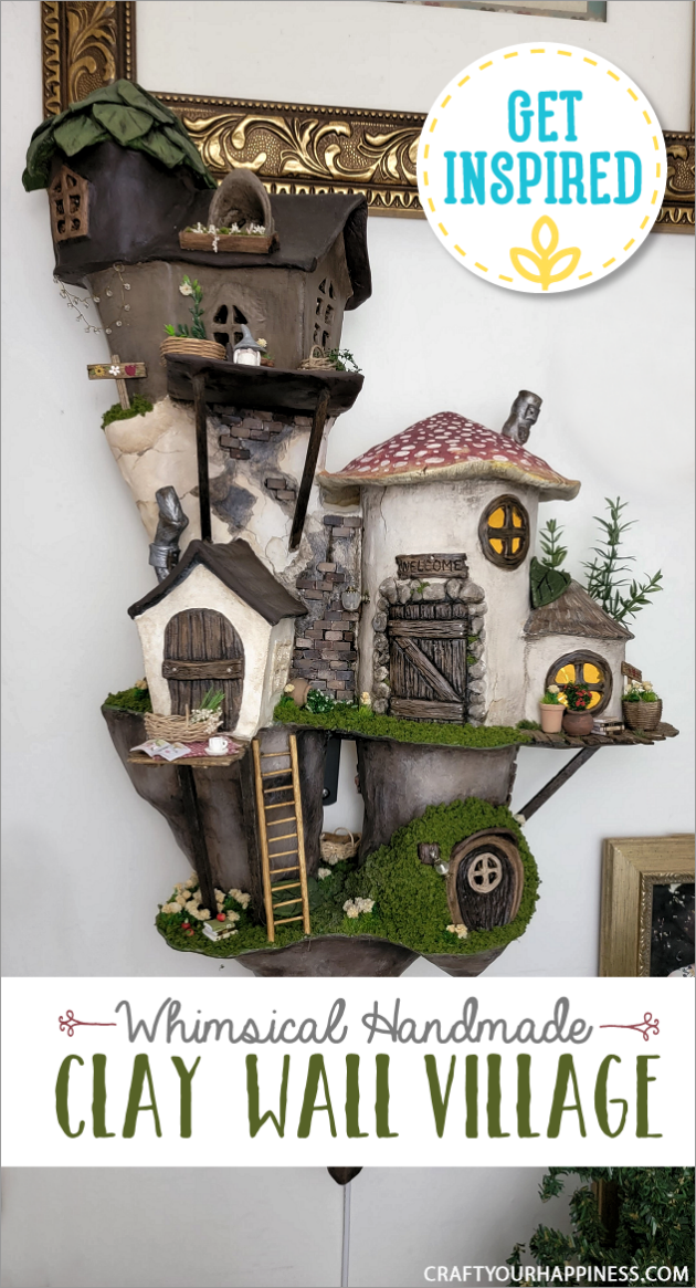 This hanging wall village sculpture is the FIRST in our new category "Get Inspired!" It's handmade from clay!