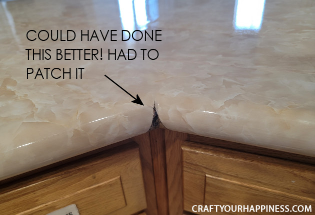Learning how to cover a countertop with contact paper is easier than you think! It can last a long time if you're careful with it!
