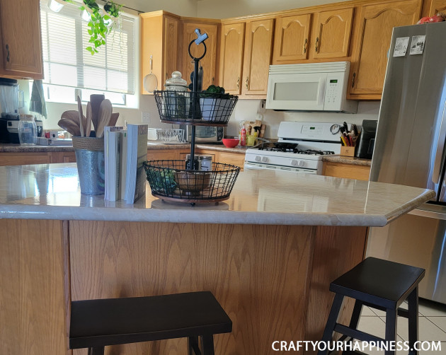 Learning how to cover a countertop with contact paper is easier than you think! It can last a long time if you're careful with it!