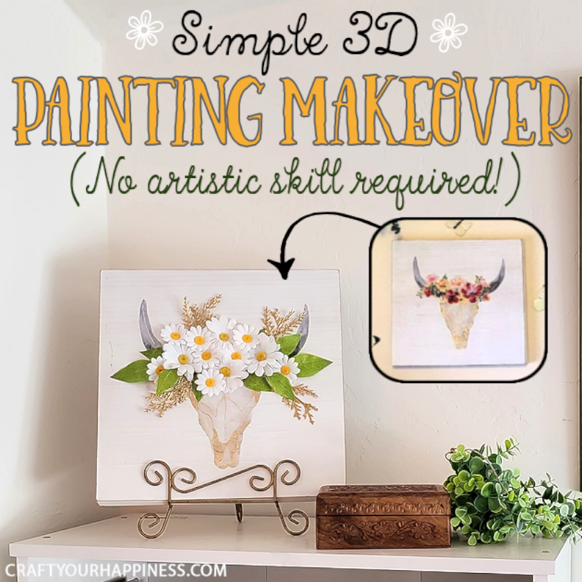 Update and match your current home decor with this simple 3D painting makeover that requires no special talent or skill! 
