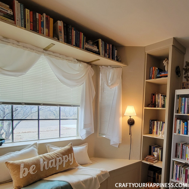 If you're looking for some inspiration for your home you will LOVE our home office library makeover with a window seat. It's beyond magical!