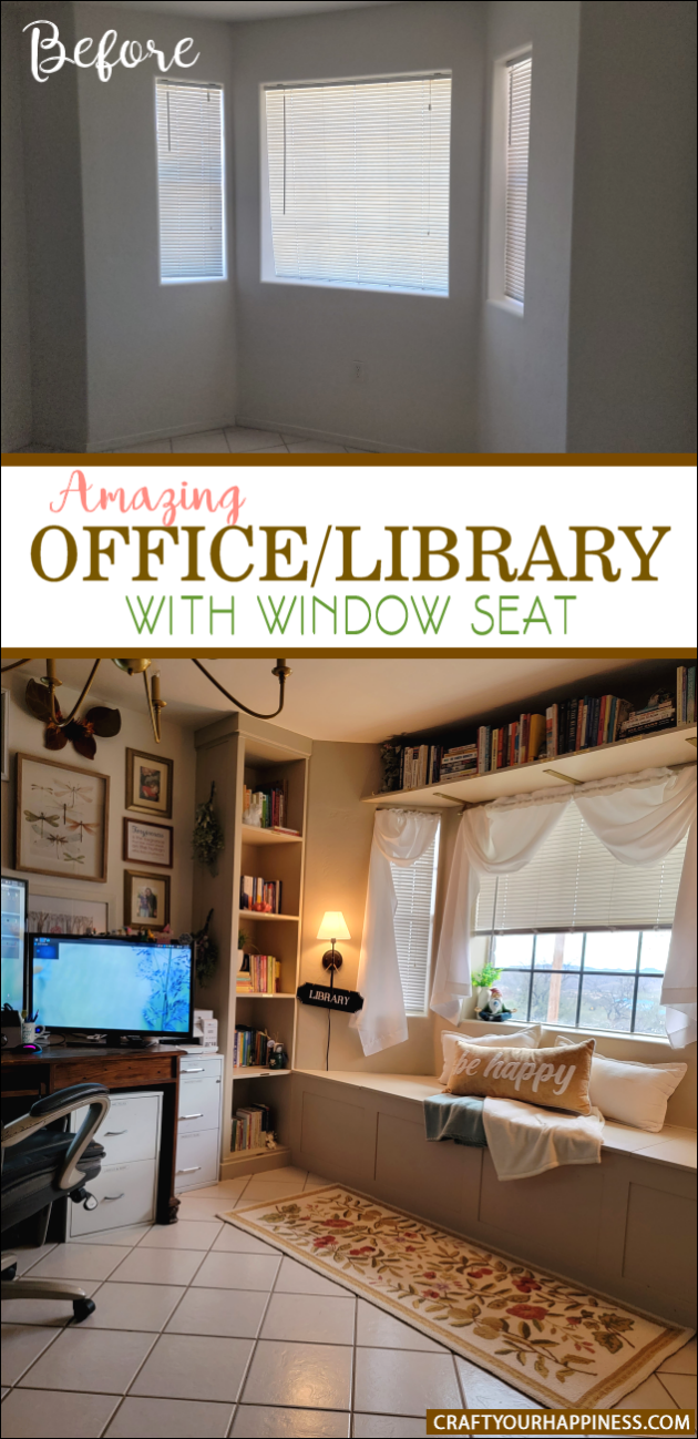 home library with window seat