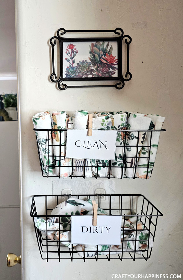 Save grundles of money by making your own easy no-sew reusable paper towels for less than $5! We've also got free downloadable Clean and Dirty signs!