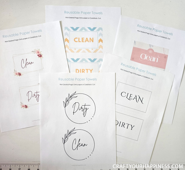 Save grundles of money by making your own easy no-sew reusable paper towels for less than $5! We've also got free downloadable Clean and Dirty signs!