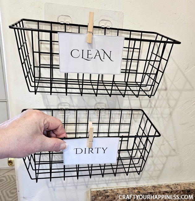 Save grundles of money by making your own easy no-sew reusable paper towels for less than $5! We've also got free downloadable Clean and Dirty signs!